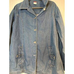 Tudor Court Women’s Large Denim Blazer Preppy Academia Western Chic Layering Y2K
